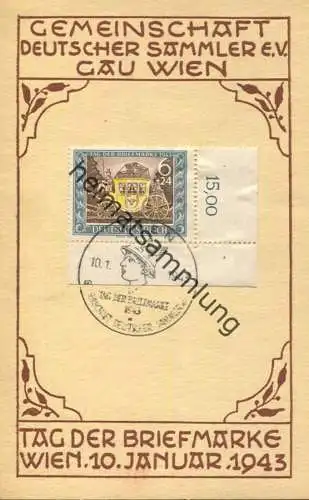 Gau Wien - Gemeinschaft Deutscher Sammler eV - Tag der Briefmarke 1943