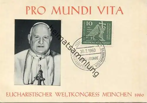 Pro Mundi Vita - Eucharistischer Weltkongress München 1960 - Sonderstempel