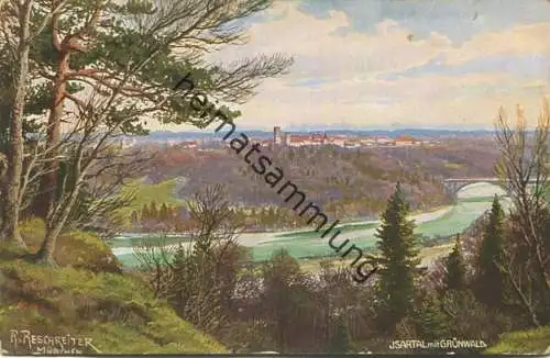 Grünwald - Isartal - signiert R. Reschreiter München gel. 1931