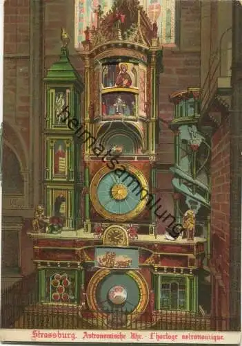 Strassburg - Astronomische Uhr - mechanische Karte - Verlag Felix Luib Strassburg