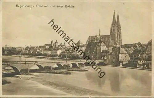 Regensburg - Steinerne Brücke - Verlag Stengel & Co Dresden