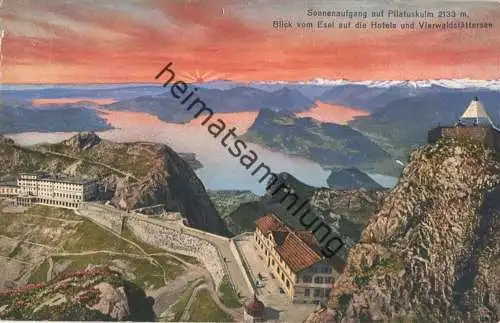Pilatuskulm - Sonnenaufgang - Blick vom Esel - Verlag E. Goetz Luzern