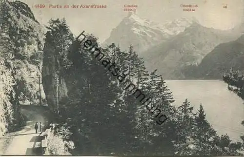 Axenstrasse - Gitschen - Urirotstock - Verlag Photoglob Zürich gel. 1912