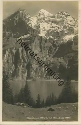 Oeschinensee mit Blümlisalp - Foto-AK - Verlag Photoglob Co. Zürich gel. 1929