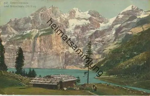 Oeschinensee mit Blümlisalp - Verlag Phototypie Neuchatel gel. 1910