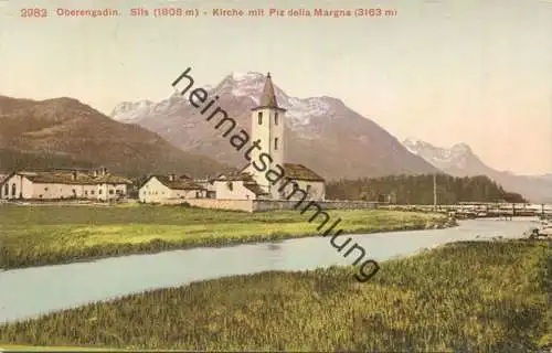 Sils - Kirche - Piz della Margna - Verlag Photoglob Co Zürich