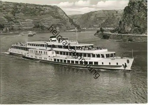 Rheinschiff M.S. Berlin - Fahrgastschiff - Köln-Düsseldorfer-Rheindampfschiffahrt - Foto-Ansichtskarte Grossformat