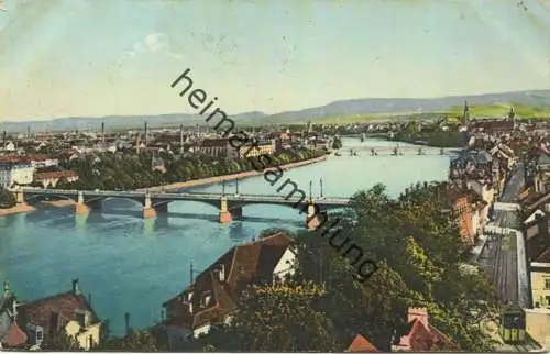 Basel - Drei Rheinbrücken - Schweizer Kunstverlag Basel - gel. 1910