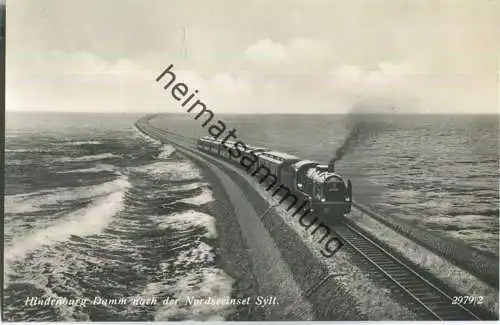 Hindenburgdamm - Eisenbahn - Foto-AK 30er Jahre - Verlag Geyer & Co Breslau