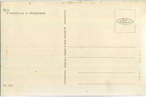 Westerland-Sylt - Friesenhaus - Foto-AK 30er Jahre - Verlag H. v. Seggern & Sohn Hamburg