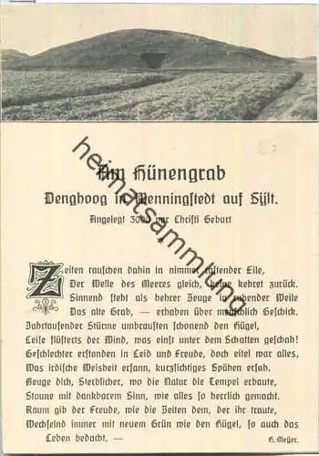 Wenningstedt - Hünengrab - Denghoog - AK 30er Jahre - dünner Karton