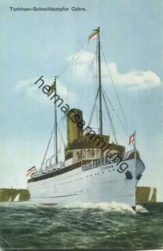 Turbinen-Schnelldampfer Cobra - Hapag Seebäder-Dienst - Verlag Georg Stilke Hamburg - Bordstempel 1927