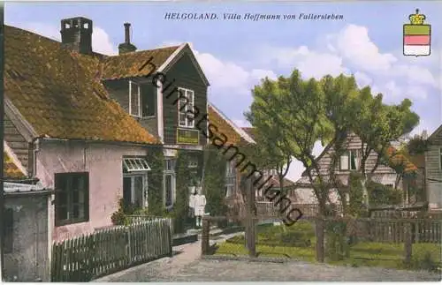 Helgoland - Villa Hoffmann von Fallersleben - Foto-Ansichtskarte 30er Jahre - Verlag Alb. Rosenthal Bremen