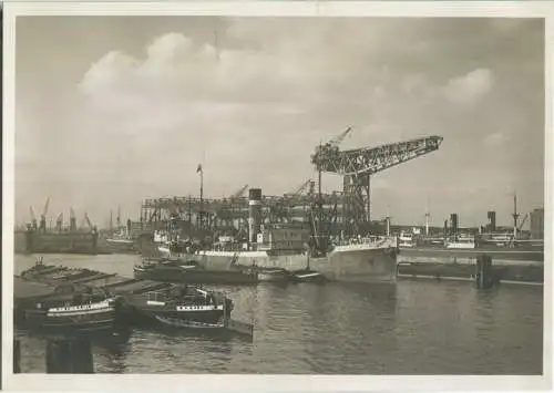 Hamburg - Werftanlagen - Foto-AK Grossformat 30er Jahre - Verlag Georg Stilke Hamburg