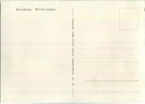 Hamburg - Werftanlagen - Foto-AK Grossformat 30er Jahre - Verlag Georg Stilke Hamburg