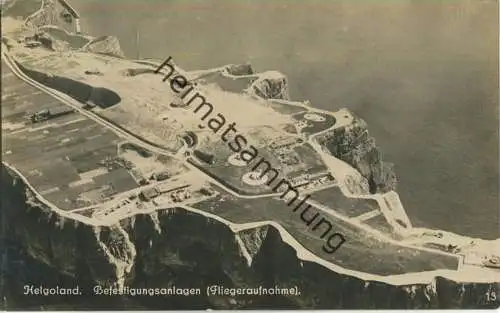Helgoland - Befestigungsanlagen - Fliegeraufnahme - Foto-Ansichtskarte ca. 1920 - Verlag N B C