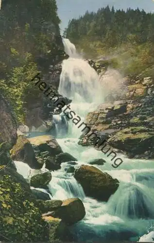 Klausenstrasse - Oberer Tätschbachfall - Verlag Schönwetter-Elmer Glarus - gel. 1912