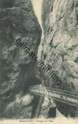 Aareschlucht - Gorges de l Aar - Verlag Photochromie Bern gel. 1912