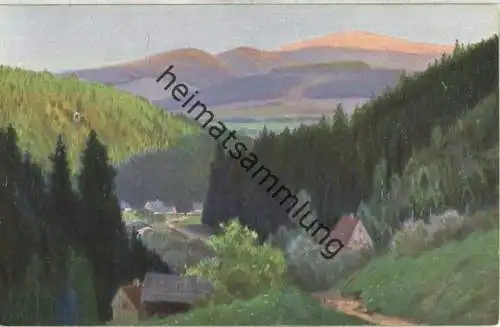 Grafschaft Glatz - Schneeberg von Langenau aus - Künstlerkarte signiert Professor C. E. Morgenstern