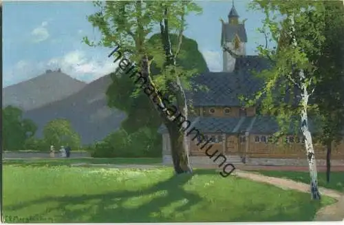 Kirche Wang - Schneekoppe - Künstlerkarte signiert Professor C. E. Morgenstern - Verlag Max Leipelt Warmbrunn ca. 1920