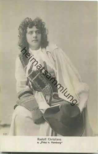 Rudolf Christians als Prinz von Homburg - Foto-AK ca. 1910