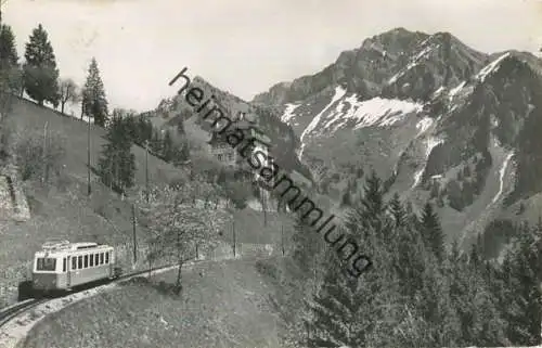 Caux - Hotel Alpina - Rochers de Naye - Bahn - Foto-AK - Verlag O. Sartori Lausanne gel. 1955