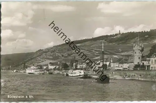 Rüdesheim - Rheinschiffe -  Foto-Ansichtskarte - Verlag Edm. v. König Heidelberg