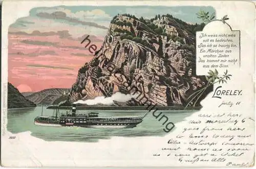 Loreley - Rheinschiff - Verlag Carl Garte Leipzig ca. 1900