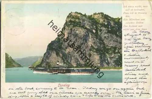 Loreley - Rheinschiff - Verlag L. Feist Mainz ca. 1900