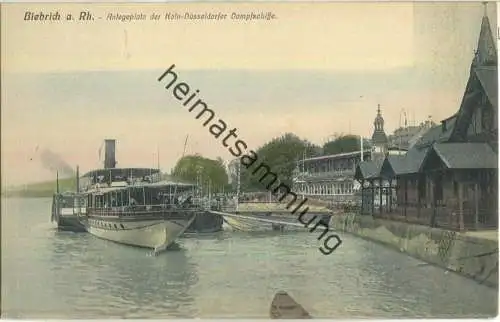 Biebrich am Rhein - Fahrgastschiff - Anlegeplatz der Köln-Düsseldorfer Dampfschiffe