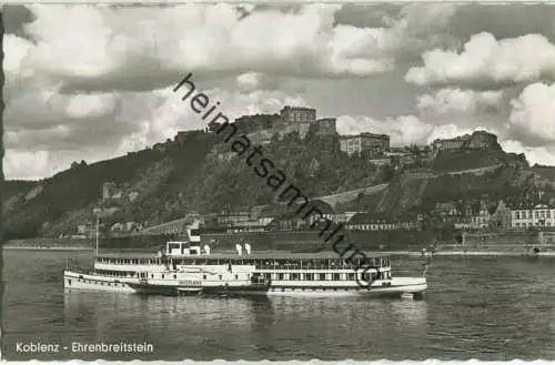 Koblenz - Fahrgastschiff Vaterland -  Foto-Ansichtskarte - Verlag Albert Nonn Koblenz