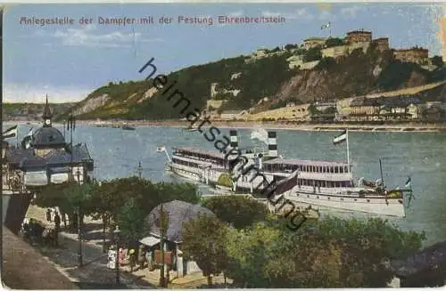 Ehrenbreitstein - Rheinschiff - Anlegestelle der Dampfer - Verlag Fritz Gutmann Coblenz