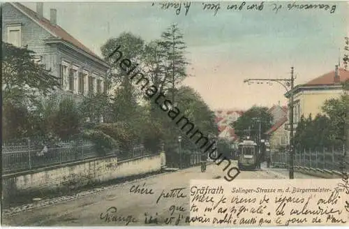 Gräfrath - Solingerstrasse - Bürgermeister-Amt - Strassenbahn - Verlag Reinicke & Rubin Magdeburg