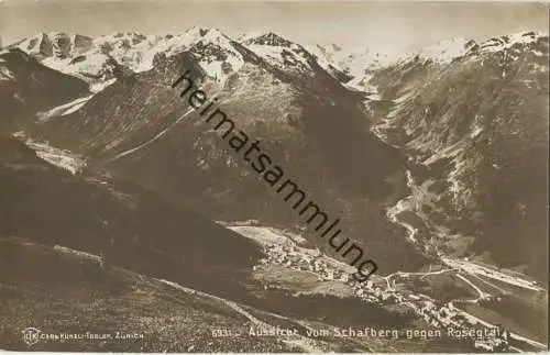 Aussicht vom Schafberg gegen Rosegtal - Foto-AK - Verlag Carl Künzli-Tobler Zürich