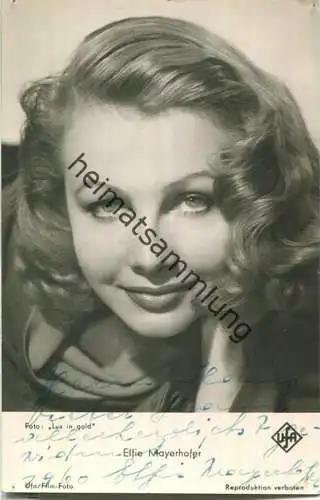 Elfie Mayerhofer - Widmung mit Autogramm - Verlag Universum-Film Berlin