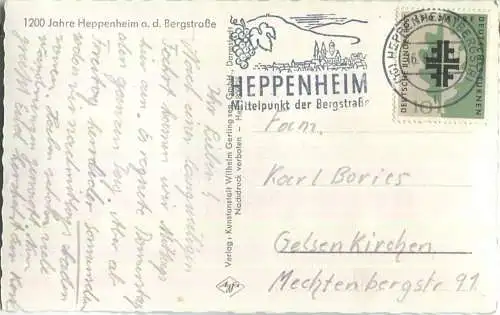 Heppenheim - Gesamtansicht - Verlag Wilhelm Gerling sen. Darmstadt