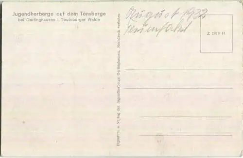 Oerlinghausen - Jugendherberge auf dem Tönsberge - Foto-AK 30er Jahre - Verlag der Jugendherberge Oerlinghausen