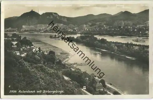 Rolandseck mit Siebengebirge - Foto-AK 30er Jahre - Verlag Ottmar Zieher München