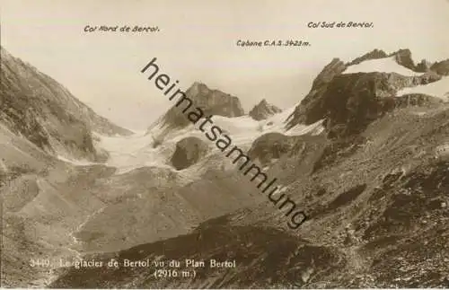 Le glacier de Bertol - vu du Plan Bertol - Foto-AK - Verlag Phototypie Co Neuchatel