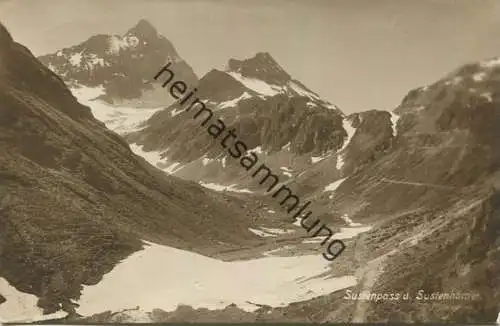 Sustenpass - Sustenhörner - Foto-AK - Verlag E. Goetz Luzern 20er Jahre