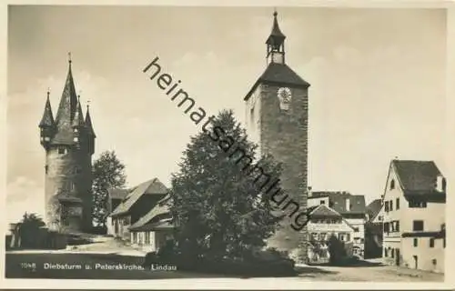 Lindau - Diebsturm und Peterskirche - Foto-AK - Verlag M. Willmann Lindau