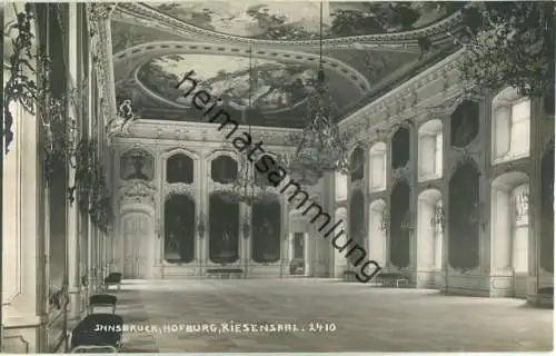 Innsbruck - Hofburg - Riesensaal - Foto-Ansichtskarte 20er Jahre - Verlag A. Stockhammer Hall