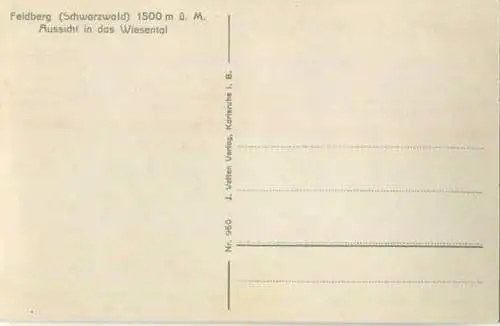 Feldberg - Wiesental - Foto-AK Verlag J. Velten Karlsruhe