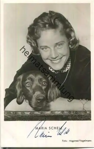 Maria Schell - Autogramm - Hund
