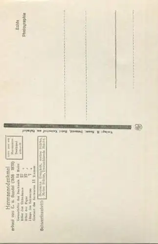 Hermanns-Denkmal - Foto-AK - Verlag H. Sauer Detmold