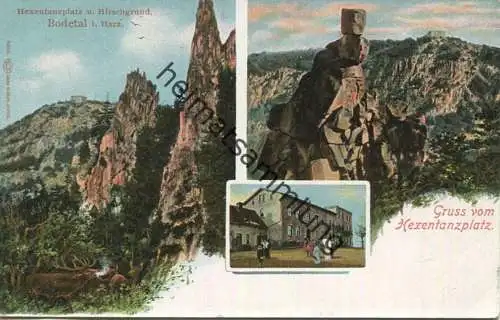 Gruss vom Hexentanzplatz - Hirschgrund - Verlag Louis Glaser Leipzig