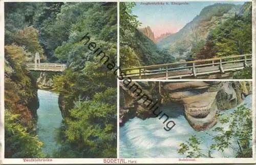 Bodetal im Harz - Teufelsbrücke - Bodekessel - Verlag Louis Glaser Leipzig