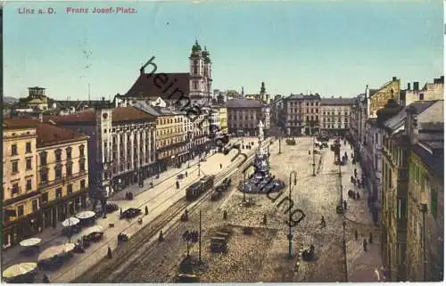 Linz - Franz Josef-Platz - Strassenbahn - Zensurstempel