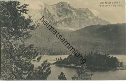Eibsee - Blick auf die Zugspitze - Verlag B. Johannes (Max Beckert) Partenkirchen-Garmisch 1910