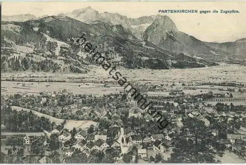 Partenkirchen gegen die Zugspitze - Verlag W. Zimmermann München